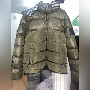 Burberry Olive Puffer Jacket